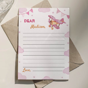 Vintage Aeroplane Time Capsule Note Card