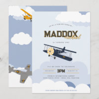 Vintage Aeroplane Time Flies Retro First Birthday 