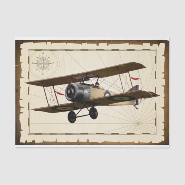 vintage aeroplane tissue paper (Front)