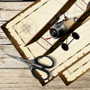 vintage aeroplane tissue paper