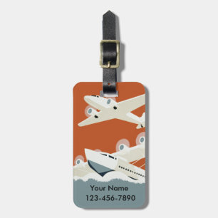 Vintage Aeroplane Travel Custom Luggage Tag