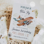 Vintage Aeroplane Two Fly Travel 2nd Birthday Part Invitation<br><div class="desc">Vintage Aeroplane Two Fly Travel 2nd Birthday Party Invitation
All designs are © PIXEL PERFECTION PARTY LTD</div>