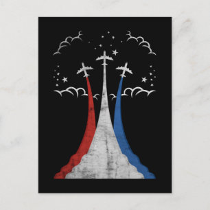 Vintage Aeroplane USA 4th of July Aviation America Postcard