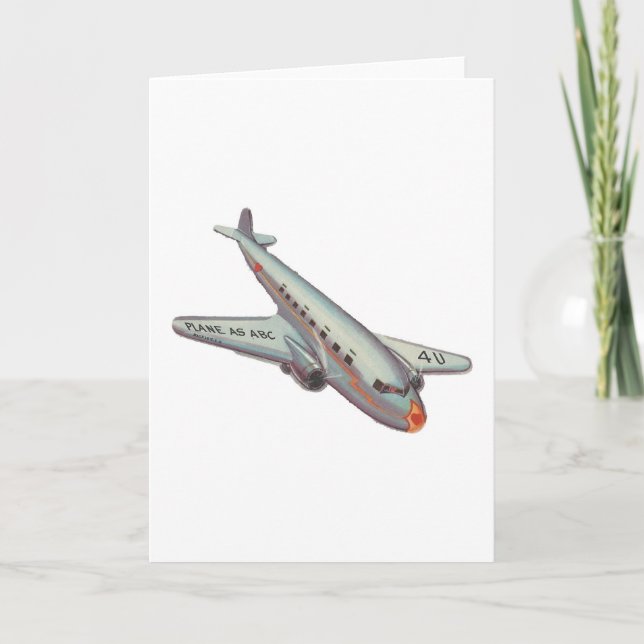 Vintage Aeroplane Valentine Holiday Card (Front)