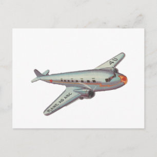 Vintage Aeroplane Valentine Holiday Postcard
