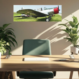Vintage Aeroplane Warbird Fighter Airshow Photogra Canvas Print