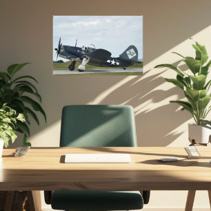 Vintage Aeroplane Warbird Fighter Airshow Photogra Canvas Print