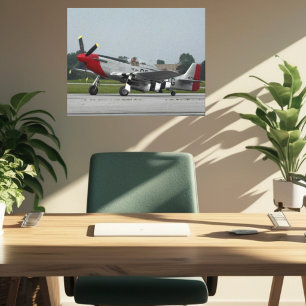 Vintage Aeroplane Warbird Fighter Airshow Photogra Canvas Print