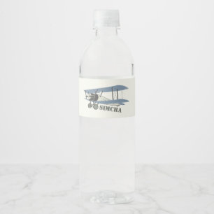 Vintage aeroplane water bottle label