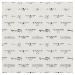 Vintage Aeroplanes Assorted Plane Diagrams Pattern Fabric