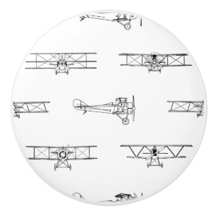 Vintage Aeroplanes Aviation Themed CUSTOM COLOR Ceramic Knob