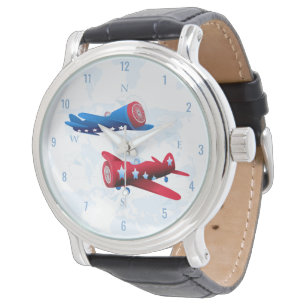 Vintage Aeroplanes Aviator Watch