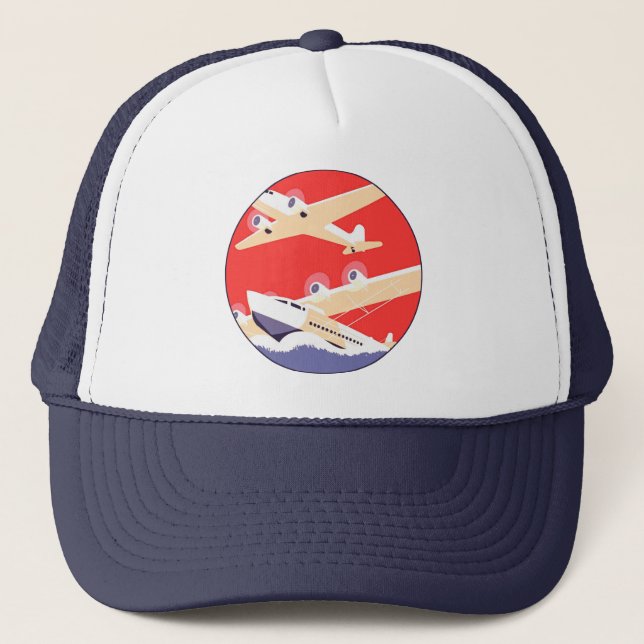Vintage aeroplanes trucker hat (Front)