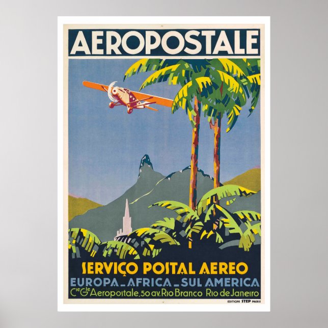 Vintage Aeropostale Travel Poster (Front)