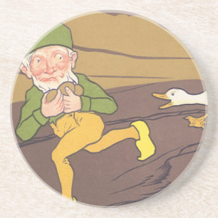 Vintage Aesop Fable Goose that Laid the Golden Egg Coaster