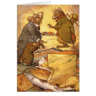 Vintage Aesop's Fable, Country Mouse, City Mouse