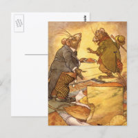 Vintage Aesop's Fable, Country Mouse, City Mouse