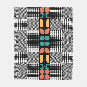 Vintage Aesthetic absract pattern Fleece Blanket