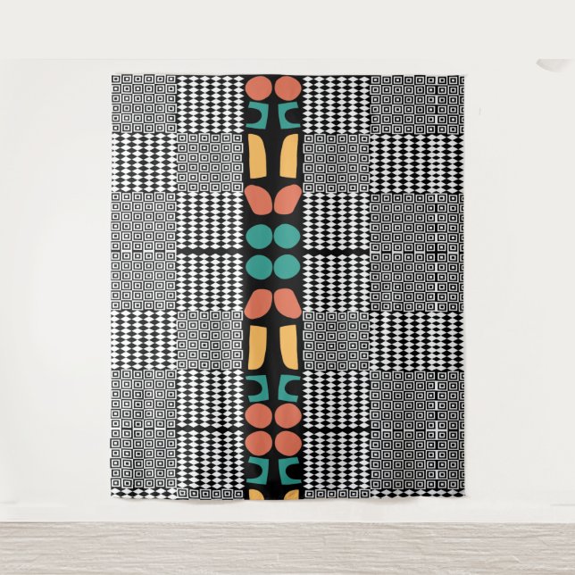 Vintage Aesthetic absract pattern Tapestry (Front)