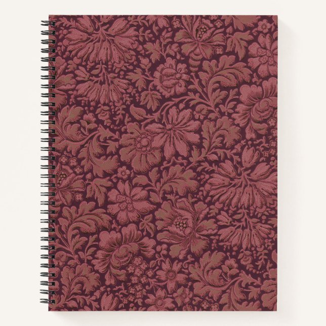 Vintage Aesthetic All Over Floral Print Notebook (Front)