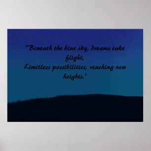 Vintage aesthetic blue landscape  poster