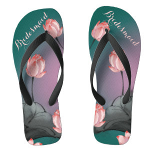 Vintage Aesthetic Floral Pattern Bridesmaid Gift Jandals