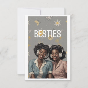 Vintage Aesthetic Happy Galentine’s Day Bestie Card
