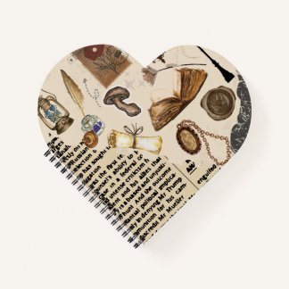 Vintage Aesthetic heart shaped Notebook