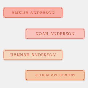 Vintage Aesthetic Peach Pink Waterproof Name Label
