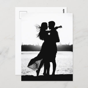 Vintage Aesthetic Personalised Black White Photo Postcard