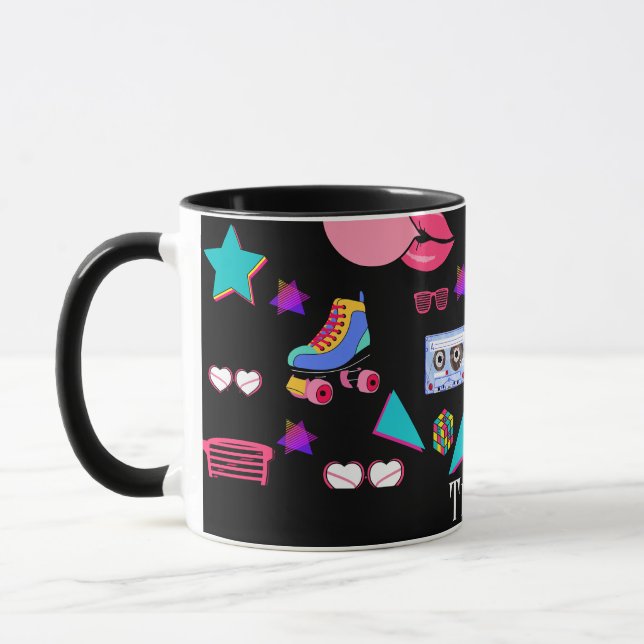 Vintage Aesthetic Pop Culture Design Mug (Left)
