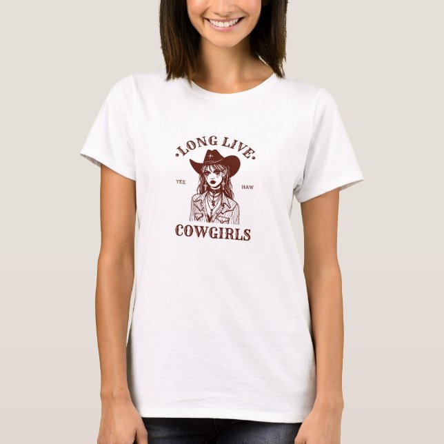  Vintage Aesthetic Western Style Cowgirl  T-Shirt (Front)