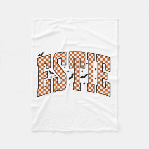 Vintage Aesthetician Chequered Halloween Estie Ski Fleece Blanket