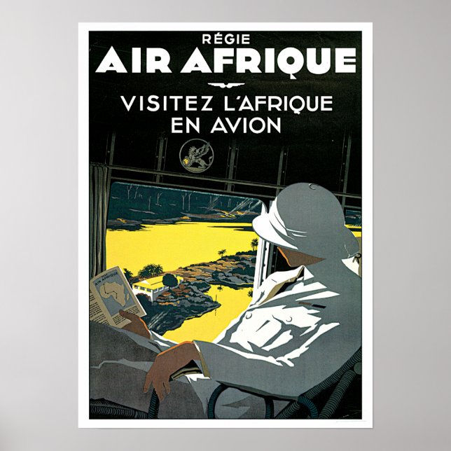 Vintage Africa Airline Travel Poster (Front)
