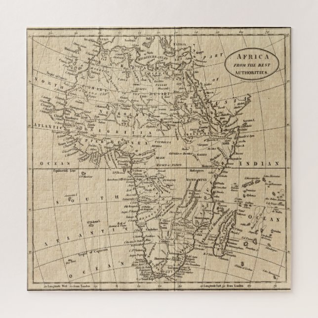 Vintage Africa Map Jigsaw Puzzle (Vertical)