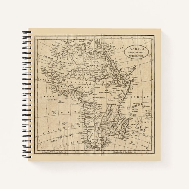 Vintage Africa Map Notebook (Front)