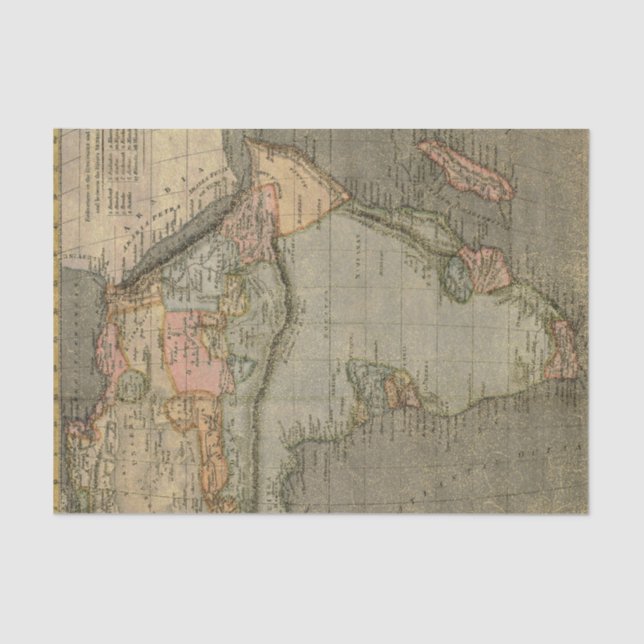 Vintage Africa Map Tissue Paper (Front)