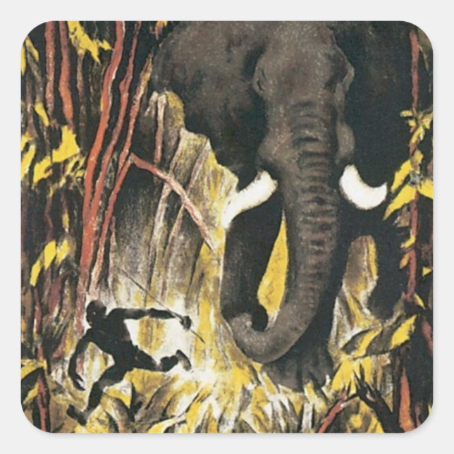 Vintage Africa Square Sticker (Front)