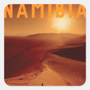 Vintage Africa Sunset travel Square Sticker