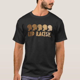 Vintage African Afro End Racism Black History Mont T-Shirt