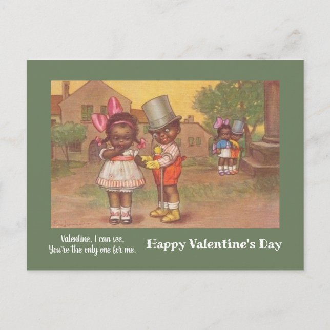 Vintage African American 1930's Valentine Postcard (Front)
