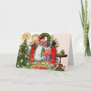 Vintage African American Children Christmas Card