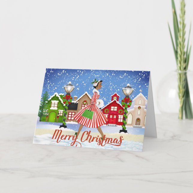 Vintage African American Christmas Card (Front)