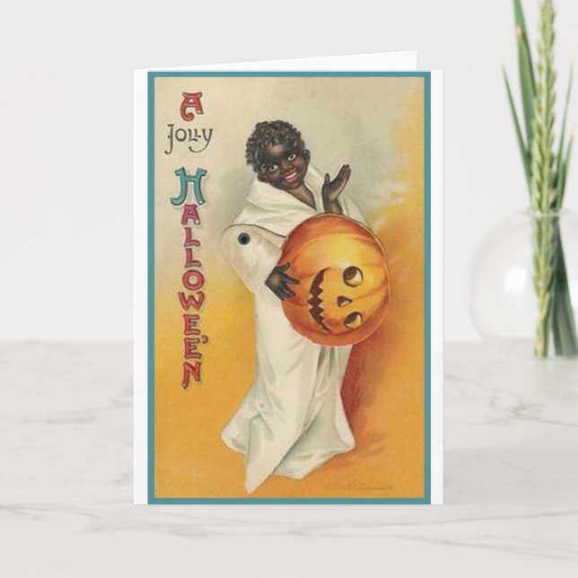 Vintage African American Halloween Card (Front)