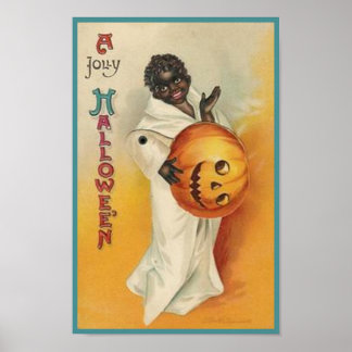Vintage African American Halloween Poster