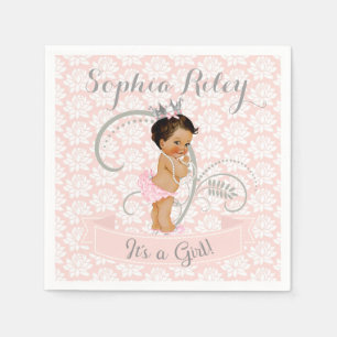 Vintage African American Latina Ethnic Baby Girl Napkin