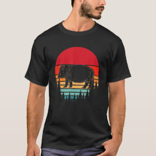 Vintage African Hippopotamus Sunset Retro Hippopot T-Shirt