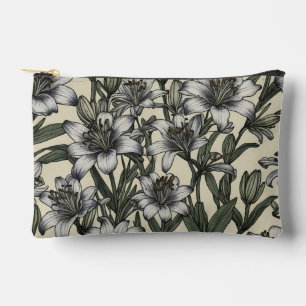 Vintage African Lily Flowers Accessory Pouch