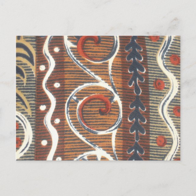 Vintage African Motif Art Print Postcard (Front)