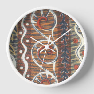 Vintage African Motif Art Print Wall Clock